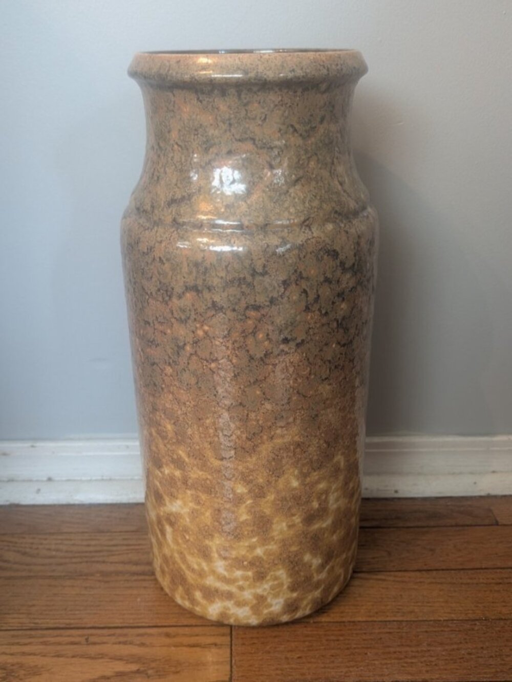Bay Keramik West German Tan/Brown Glazed 740-40 Floor Vase, 40cm Tall, EUC